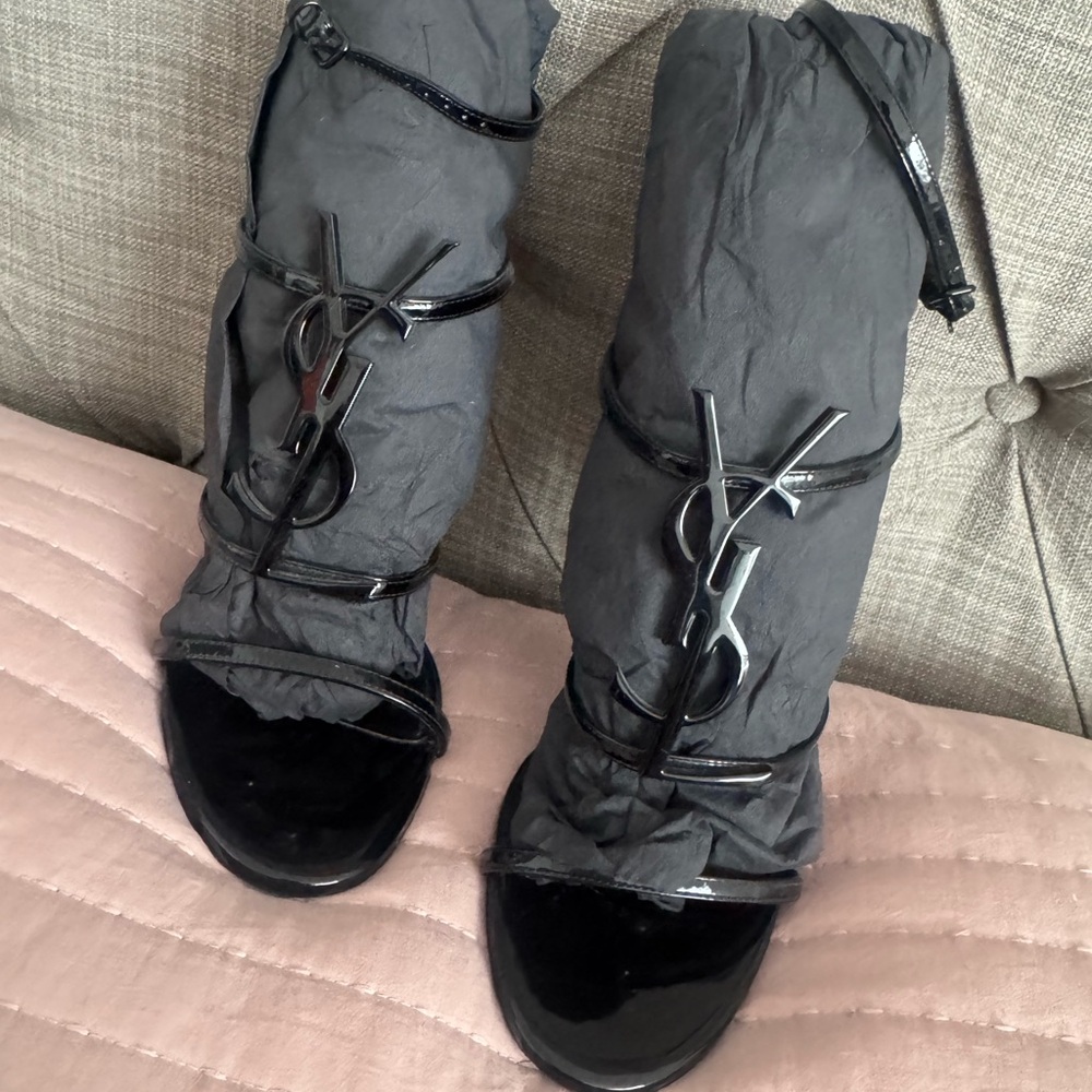Black YSL heels